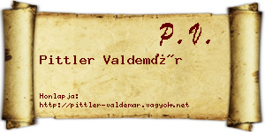 Pittler Valdemár névjegykártya